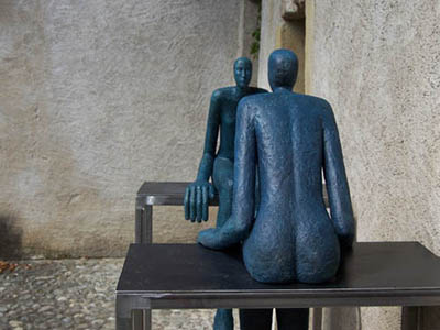 Sculptures de Josette Taramarcaz, vue de l'exposition "Poétique du corps" à la Ferme de la Chapelle