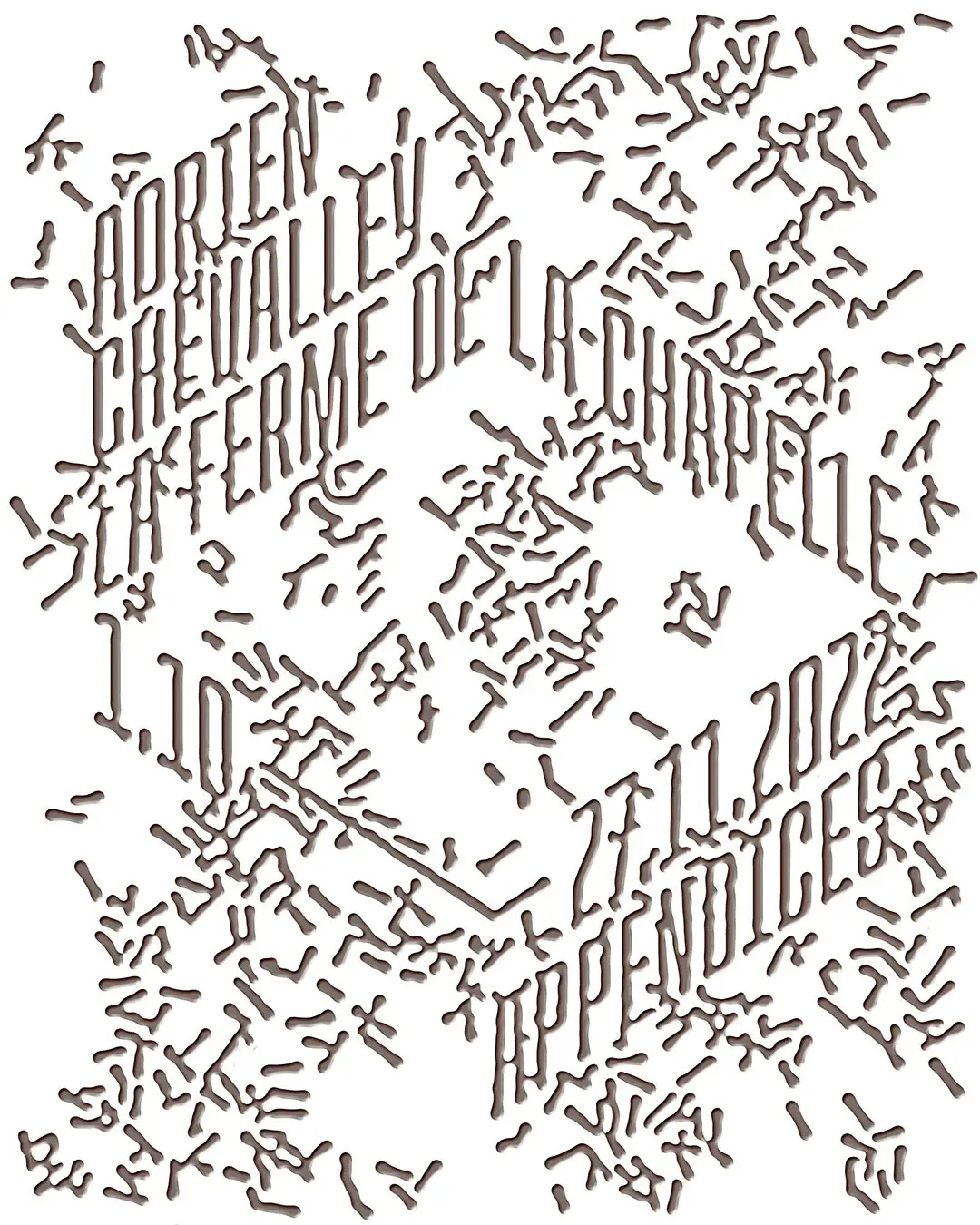 Poster for Adrien Chevalley's exhibition at Ferme de la Chapelle.