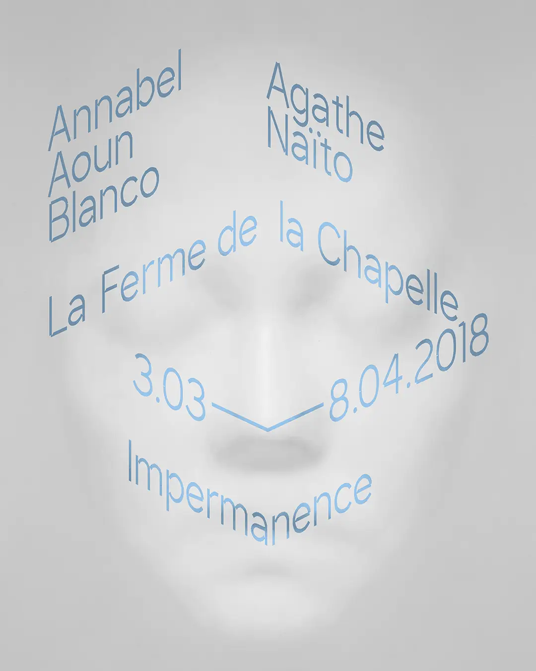 Affiche de l’exposition de Annabel Aoun Blanco et Agathe Naïto à la Ferme de la Chapelle