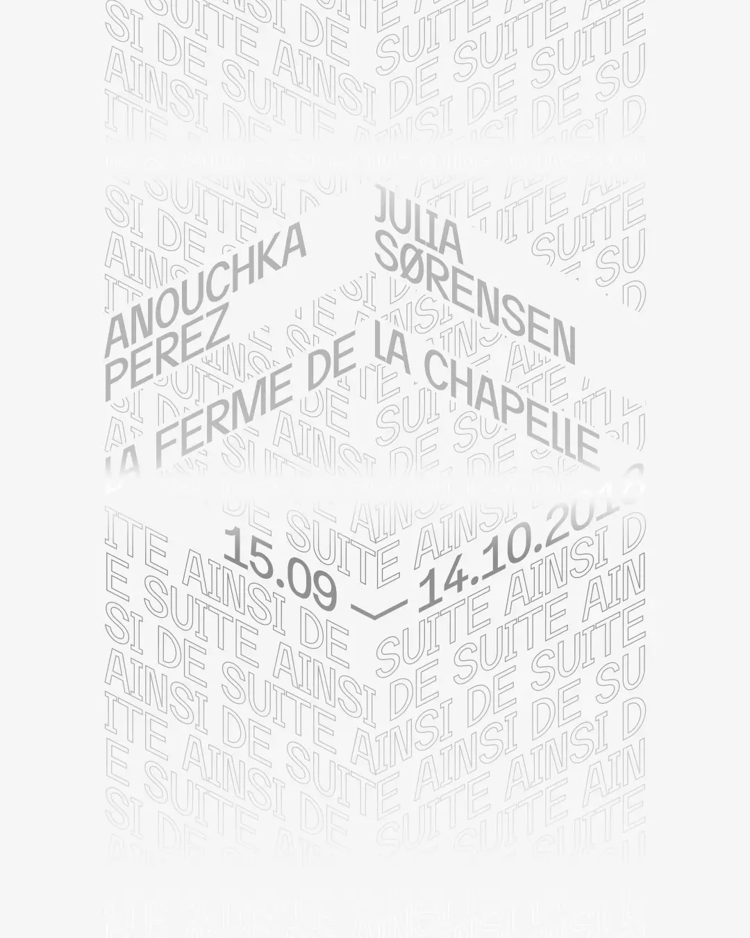 Poster for the exhibition by Anouchka Perez and Julia Sørensen at the Ferme de la Chapelle.